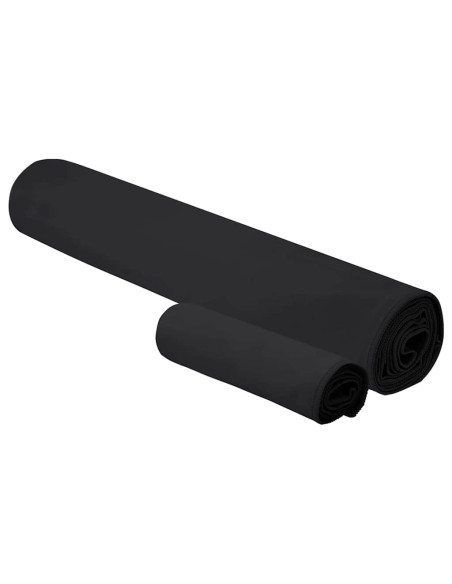 Set di Asciugamani Sportivi 2 pcs Nero Tessuto