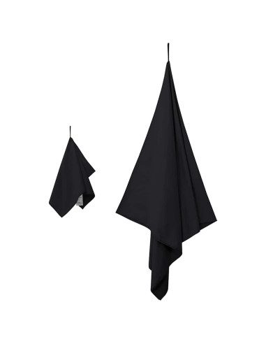 Set di Asciugamani Sportivi 2 pcs Nero Tessuto