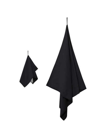 Set di Asciugamani Sportivi 2 pcs Nero Tessuto