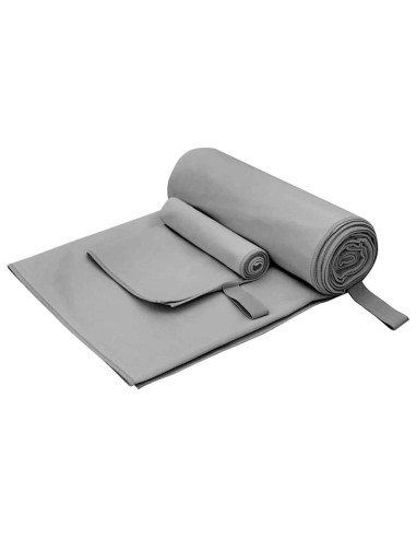 Set di Asciugamani Sportivi 2 pcs Grigio scuro Tessuto