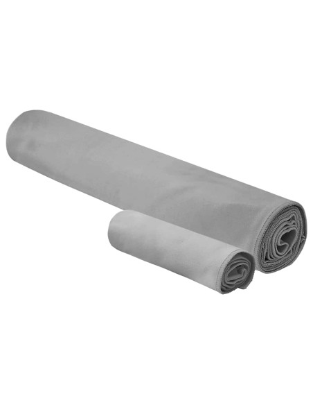 Set di Asciugamani Sportivi 2 pcs Grigio scuro Tessuto