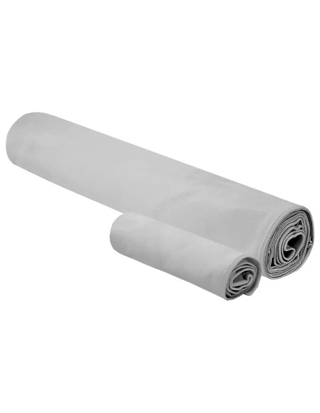 Set di Asciugamani Sportivi 2 pcs Grigio Tessuto