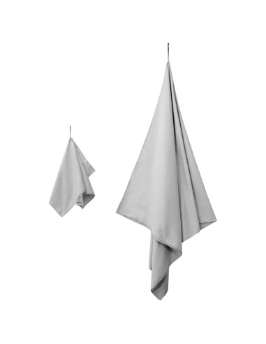 Set di Asciugamani Sportivi 2 pcs Grigio Tessuto