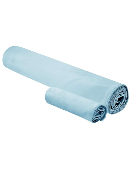 Set di Asciugamani Sportivi 2 pcs Blu Tessuto