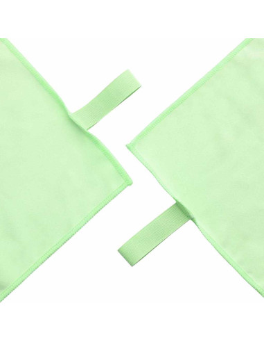 Set di Asciugamani Sportivi 2 pcs Verde Tessuto