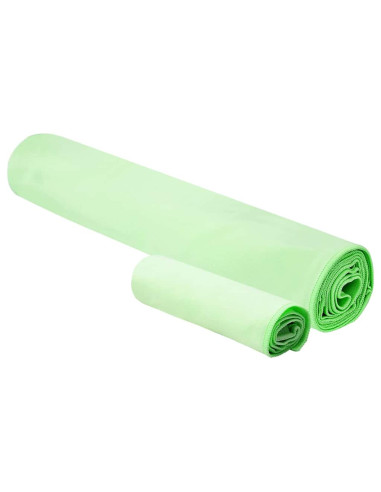 Set di Asciugamani Sportivi 2 pcs Verde Tessuto