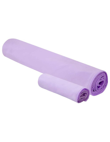 Set di Asciugamani Sportivi 2 pcs Viola Tessuto