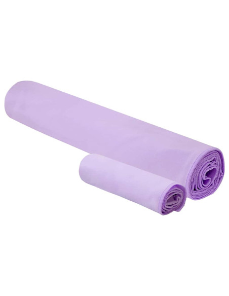 Set di Asciugamani Sportivi 2 pcs Viola Tessuto