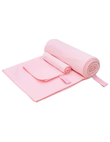 Set di Asciugamani Sportivi 2 pcs Rosa Tessuto