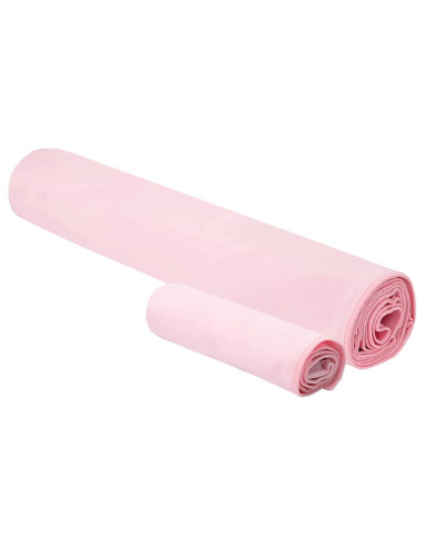 Set di Asciugamani Sportivi 2 pcs Rosa Tessuto