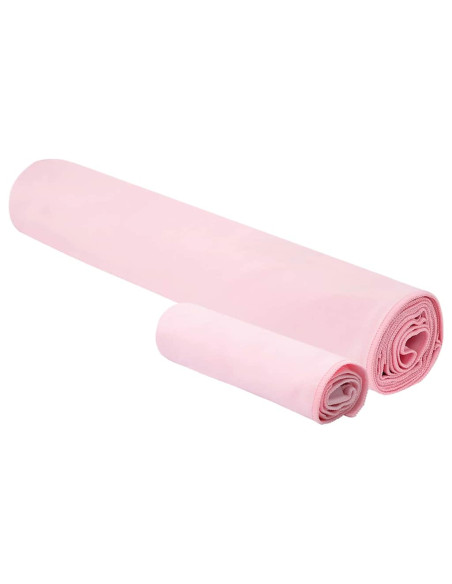 Set di Asciugamani Sportivi 2 pcs Rosa Tessuto