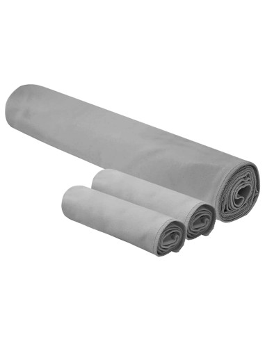 Set di Asciugamani Sportivi 3 pcs Grigio scuro