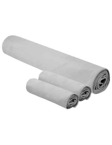 Set di Asciugamani Sportivi 3 pcs Grigio