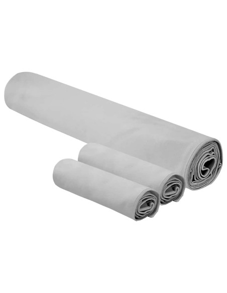 Set di Asciugamani Sportivi 3 pcs Grigio