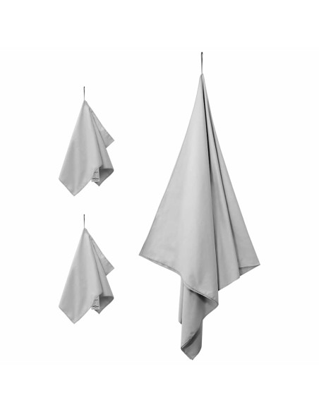 Set di Asciugamani Sportivi 3 pcs Grigio
