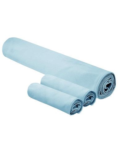Set di Asciugamani Sportivi 3 pcs Blu Poliestere e poliammide