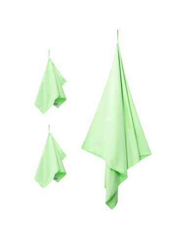 Set di Asciugamani Sportivi 3 pcs Verde Poliestere e poliammide