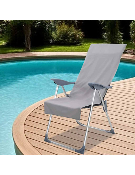 Asciugamani per Sedia Outdoor 2 pcs Grigio scuro 130 x 60 cm