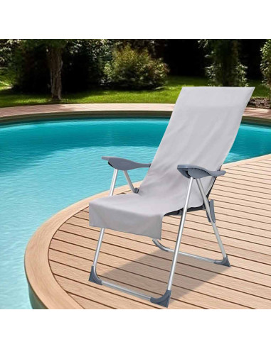 Asciugamani per Sedia Outdoor 2 pcs Grigio 130 x 60 cm