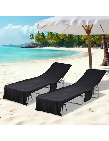 Asciugamani per lettino 2 pcs Nero 210 x 75 cm