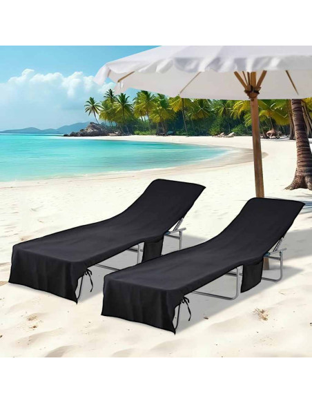 Asciugamani per lettino 2 pcs Nero 210 x 75 cm