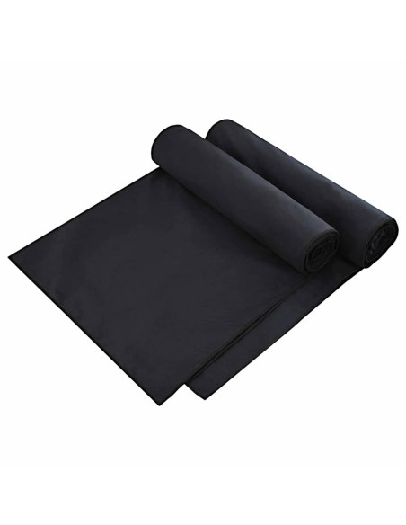 Asciugamani per lettino 2 pcs Nero 210 x 75 cm