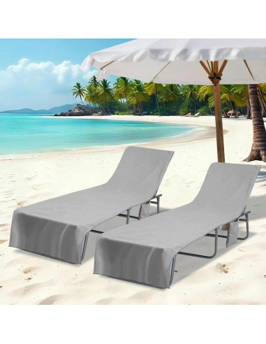 Asciugamani per lettino 2 pcs Grigio scuro 210 x 75 cm