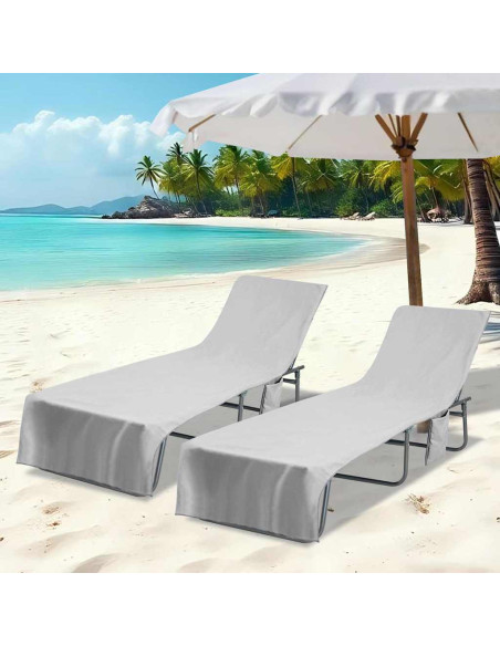 Asciugamani per lettino 2 pcs Grigio 210 x 75 cm