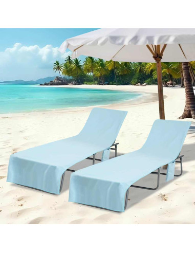 Asciugamani per lettino 2 pcs Blu 210 x 75 cm