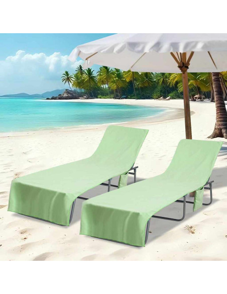 Asciugamani per lettino 2 pcs Verde 210 x 75 cm