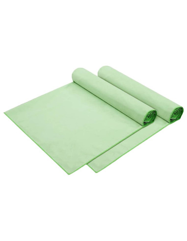 Asciugamani per lettino 2 pcs Verde 210 x 75 cm
