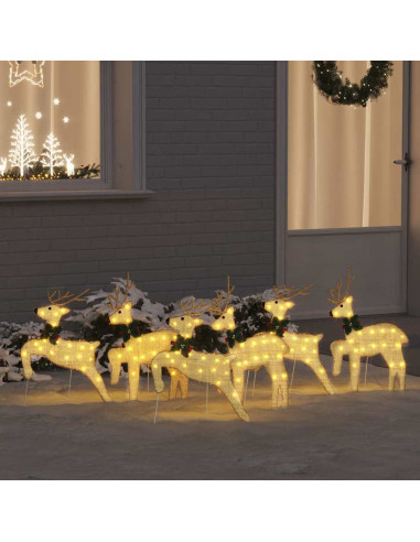 Renne LED 6 pcs Oro Tessuto