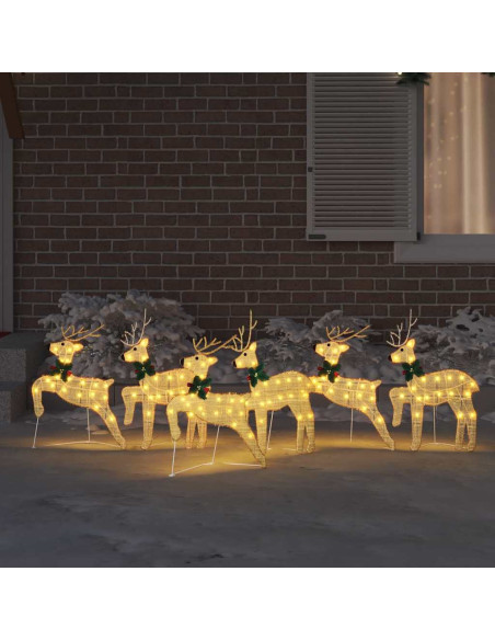 Renne LED 6 pcs Oro Tessuto