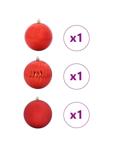 Set di Palle di Natale 3 pcs Rosso