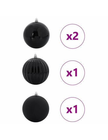 Set di Palle di Natale 4 pcs Nero