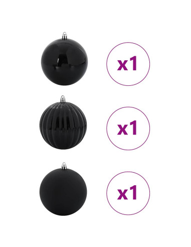 Set di Palle di Natale 3 pcs Nero