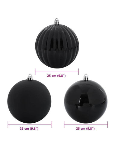 Set di Palle di Natale 3 pcs Nero