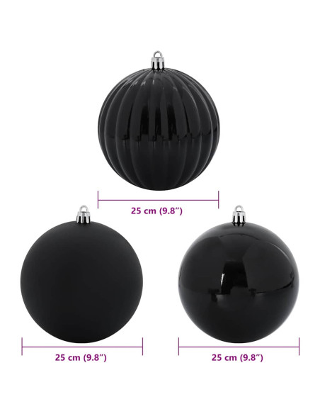Set di Palle di Natale 3 pcs Nero