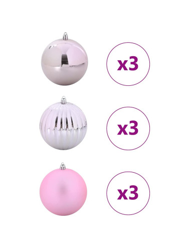 Set di Palle di Natale 9 pcs Rosa