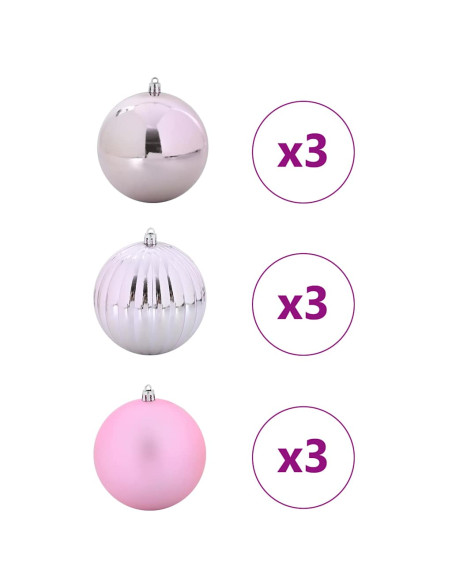 Set di Palle di Natale 9 pcs Rosa