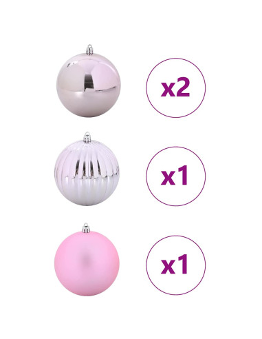 Set di Palle di Natale 4 pcs Rosa