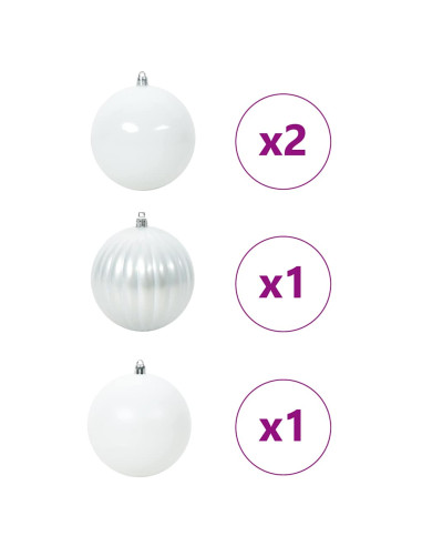 Set di Palle di Natale 4 pcs Bianco