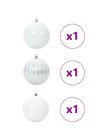 Set di Palle di Natale 3 pcs Bianco