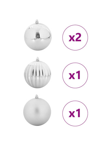 Set di Palle di Natale 4 pcs Argento