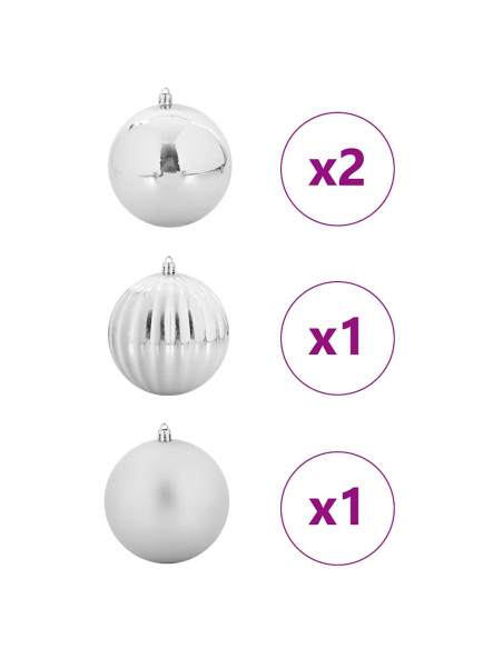 Set di Palle di Natale 4 pcs Argento