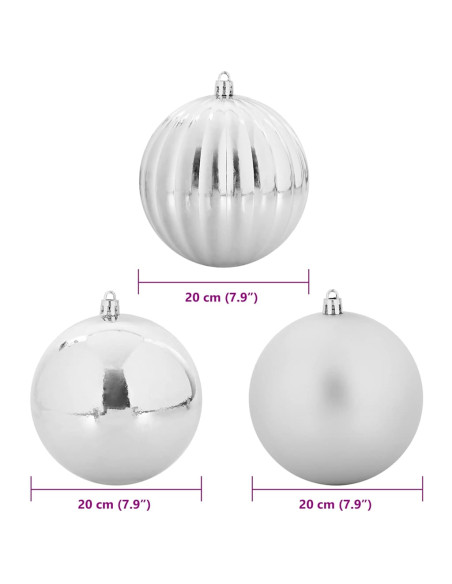 Set di Palle di Natale 4 pcs Argento
