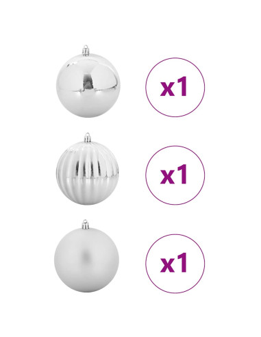 Set di Palle di Natale 3 pcs Argento
