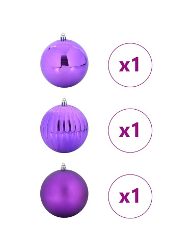 Set di Palle di Natale 3 pcs Lillà