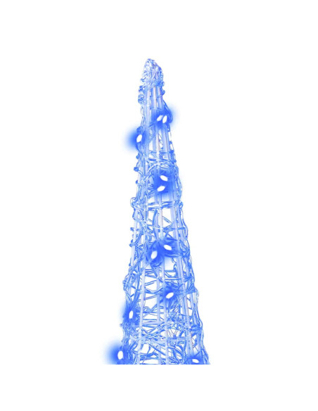 Albero di Natale con 90 LED 3 pcs Blu 20 x 20 x 80 cm Acrilico