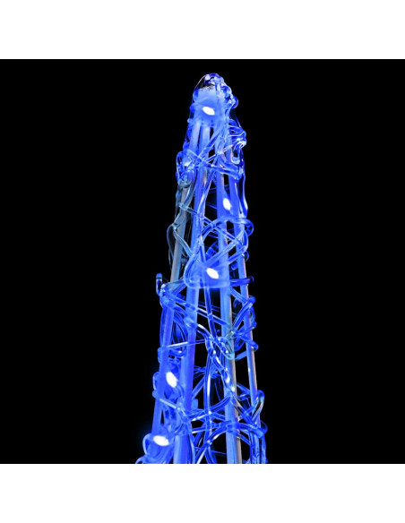 Albero di Natale con 90 LED 3 pcs Blu 20 x 20 x 80 cm Acrilico